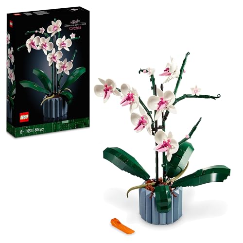 LEGO Botanicals Orchidee - Künstliche Pflanzen Set mit weißen und rosa Blumen - Modellbausatz für Erwachsene - Home und Zimmer-Deko - Botanik Kollektion - Geschenke für Frauen und Männer 10311 von LEGO