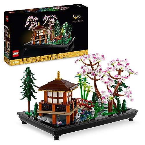 LEGO 10315 Icons Garten der Stille, botanical Zen-Garten-Set für Erwachsene mit Lotusblumen, anpassbare Schreibtisch-Dekoration, inspiriert von Japan, achtsames Geschenk für Frauen und Männer von LEGO