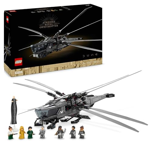 LEGO 10327 Icons Dune Atreides Royal Ornithopter, Set zum Sammeln für Erwachsene, Film-Geschenk für Männer, Frauen und Fans, Modell-Flugzeug mit 8 Figuren, darunter Paul Atreides und Baron Harkonnen von LEGO