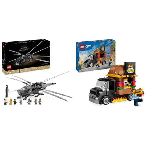 LEGO 10327 Icons Dune Atreides Royal Ornithopter, Set zum Sammeln für Erwachsene & City Burger-Truck, Bauset mit Spielzeug-Auto für 5-jährige Kinder von LEGO