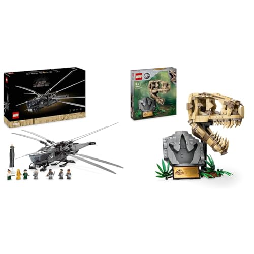 LEGO 10327 Icons Dune Atreides Royal Ornithopter, Set zum Sammeln & Jurassic World Dinosaurier-Fossilien: T.-rex-Kopf, Dinosaurier-Spielzeug zum Bauen von LEGO