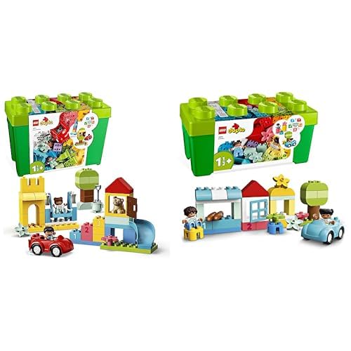 LEGO 10914 DUPLO Deluxe Steinebox, ab 1,5 Jahren & 10913 DUPLO Classic Steinebox, Kreativbox mit Aufbewahrung, erste Bausteine, Feinmotorik-Lernspielzeug, Geschenk für Kleinkinder ab 1,5 Jahren von LEGO