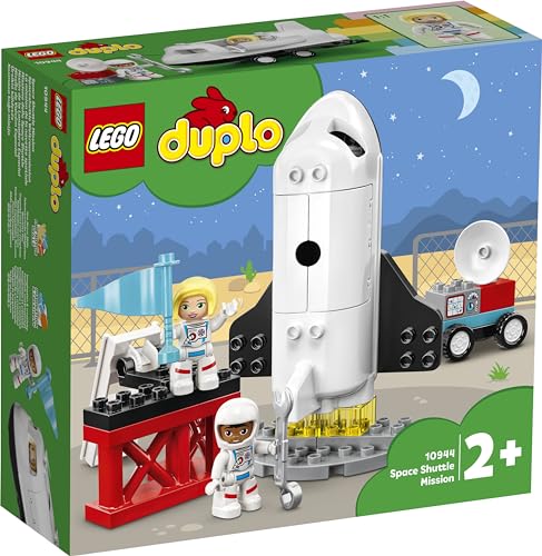 LEGO 10944 DUPLO Spaceshuttle Weltraummission, Spielzeug-Rakete mit Steine für Kleinkinder ab 2 Jahre, mit Astronauten-Figuren von LEGO