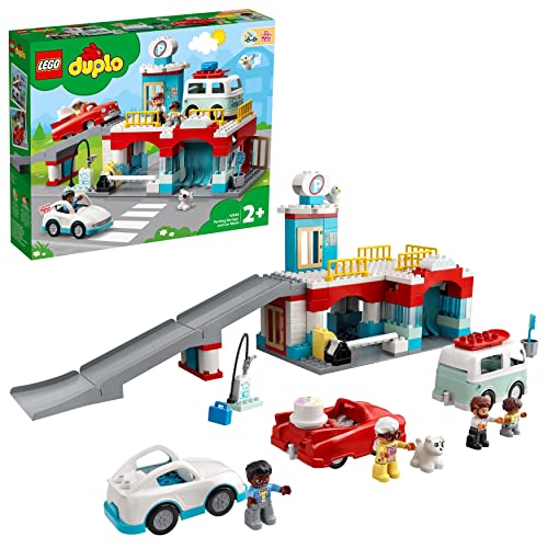 LEGO 10948 DUPLO Parkhaus mit Autowaschanlage mit Spielzeugauto, Wohnmobil und Rennauto, Garagen-Spielzeug inkl. 4 Figuren, für Kleinkinder, Mädchen und Jungen ab 2 Jahre LEGO 10948 DUPLO Parkhaus mit Autowaschanlage mit Spielzeugauto, Wohnmobil und Rennauto, Garagen-Spielzeug inkl. 4 Figuren, für Kleinkinder, Mädchen und Jungen ab 2 Jahre von LEGO