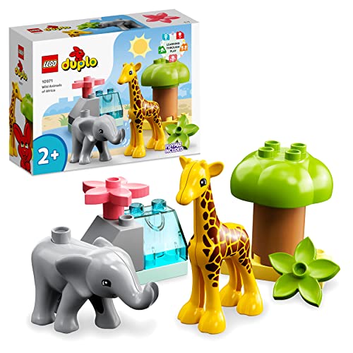 LEGO DUPLO Wilde Tiere Afrikas, Lernspielzeug für Jungen und Mädchen ab 2 Jahre, Spielzeug-Set für Kleinkinder mit Tierfiguren und Spielmatte 10971 von LEGO