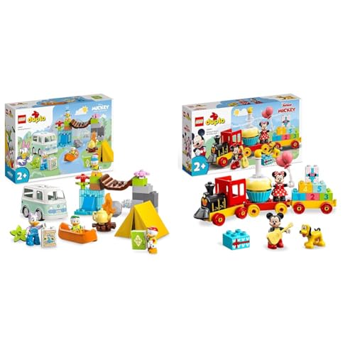 LEGO 10997 DUPLO Disney Mickey and Friends Camping-Abenteuer Set & 10941 DUPLO Disney Mickys und Minnies Geburtstagszug von LEGO