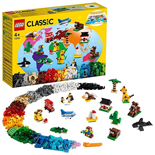 LEGO 11015 Classic Einmal um die Welt Steine, Spielzeug für Kleinkinder ab 4 Jahre mit Bausteinen und baubaren Tieren von LEGO