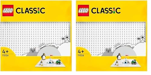 LEGO 11026 Classic Weiße Bauplatte, quadratische Grundplatte mit 32x32 Noppen als Basis Sets, Konstruktionsspielzeug (Packung mit 2) von LEGO