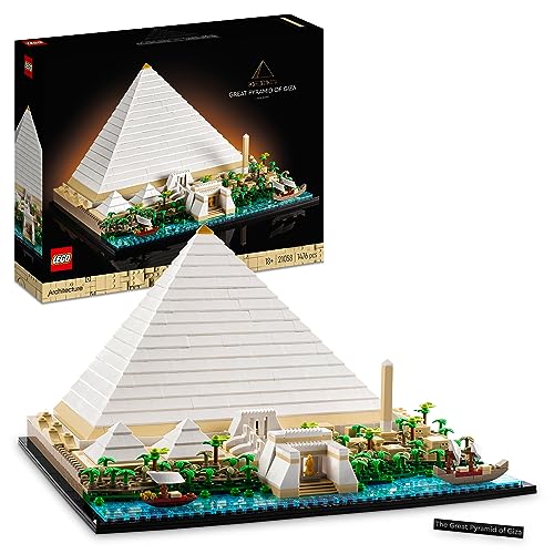 LEGO 21058 Architecture Cheops-Pyramide Bausatz zum Basteln als kreatives Hobby, Geschenkidee für Erwachsene, Männer, Frauen, Mutter, Vater, kreative Aktivität, Sammlung berühmter Sehenswürdigkeiten von LEGO