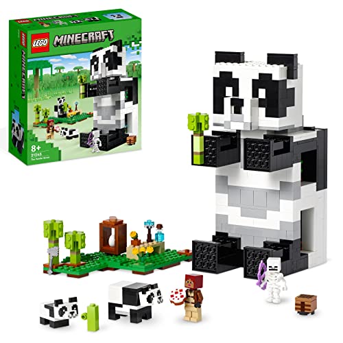 LEGO 21245 Minecraft Das Pandahaus Set, bewegliches Panda-Spielzeug-Haus mit Tier-Figuren und Skelett, Spielzeug für Jungen und Mädchen ab 8 Jahren von LEGO