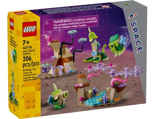 LEGO 40716 Space Alien Planet Habitat 7+ 206 Teile Spielzeug Bauset mit 3 Alien Figuren von LEGO