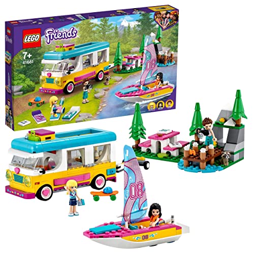 LEGO 41681 Friends Wohnmobil- und Segelbootausflug, Camping Spielzeug für Jungen und Mädchen mit Wohnmobil und Boot von LEGO