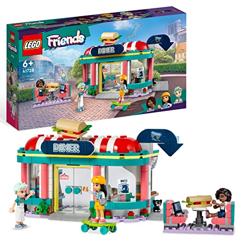 LEGO 41728 Friends Restaurant in der Innenstadt mit Spielzeug Mini-Puppen Liann, Aliya und Charli aus 2023, Restaurant-Spielset für Kinder ab 6 Jahren von LEGO