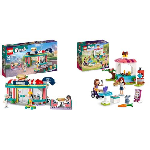 LEGO 41728 Friends Restaurant in der Innenstadt mit Spielzeug Mini-Puppen Liann & 41753 Friends Pfannkuchen-Shop Set, Kreatives Spielzeug von LEGO