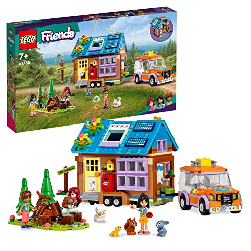 LEGO Friends Mobiles Haus, Camping-Spielzeug mit Auto, Tieren und Mini-Puppen Leo, Paisley & Liann im Wald, Geschenk zum Geburtstag aus der Serie 41735 von LEGO