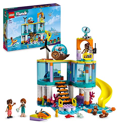 LEGO Friends Seerettungszentrum Tierarzt-Spielzeug für Kinder mit Otter-, Seepferdchen- und Schildkröten-Tierfiguren, Tierpflege-Spielzeug, Mädchen und Jungen ab 7 Jahren 41736 von LEGO