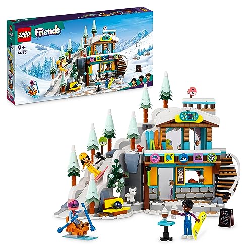 LEGO 41756 Friends Skipiste und Café Winter-Set mit Liann-, Aron- und Zac-Minipuppen und Fuchs-Tierfigur, Spielzeug für Mädchen, Jungen und Kinder, kreatives von LEGO