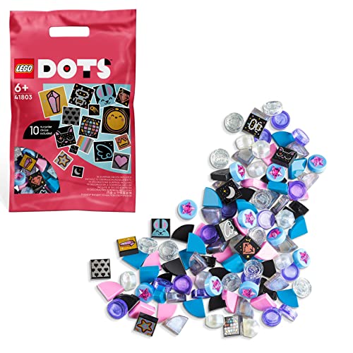 LEGO 41803 DOTS Ergänzungsset Glitzerpracht für Armbänder, Bastelset für Kinder, DIY Taschenanhänger, Informationstafel und Ablagefächer mit extra Steinchen von LEGO