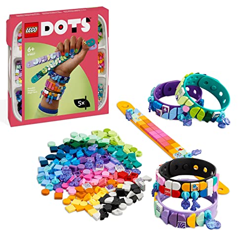 LEGO 41807 DOTS Armbanddesign Kreativset, 5in1 DIY Schmuck-Bastelset mit Mosaik-Steinen in kosmischen und sommerlichen Farben für Freundschaftsarmbänder und Accessoires für Kinder von LEGO