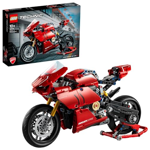 LEGO 42107 Technic Ducati Panigale V4 R Motorrad-Modell, Supermotorrad-Schaustück für Sammler, als Home- oder Büro-Deko, Modellbausatz für Kinder und Erwachsene von LEGO TECHNIC