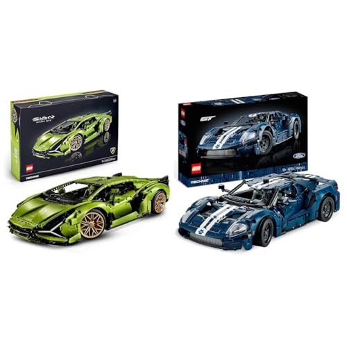 LEGO 42115 Technic Lamborghini Sián FKP 37 Rennauto & 42154 Technic Ford GT 2022 Auto-Modellbausatz für Erwachsene, Supercar im Maßstab 1:12 mit authentischen Merkmalen, fortschrittliches Sammlerset von LEGO