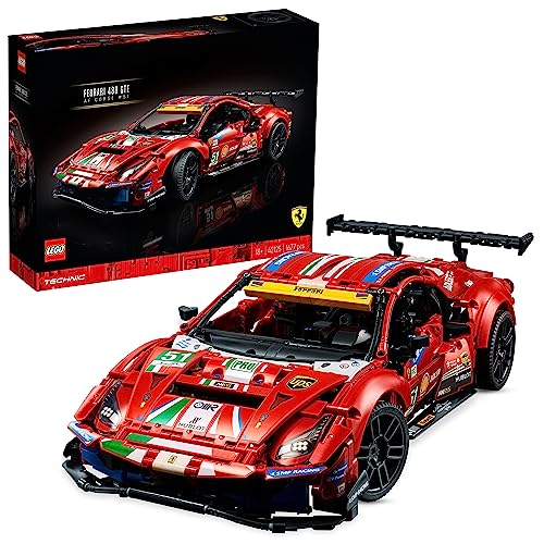 LEGO 42125 Technic Ferrari 488 GTE “AF Corse #51” Supersportwagen, Exklusives Sammlermodell, Modellbausatz für Erwachsene von LEGO