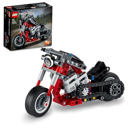 LEGO 42132 Technic Chopper Abenteuer-Bike, 2-in-1 Bausatz, Motorrad-Spielzeug, kreatives Geschenk für Jungen und Mädchen ab 7 Jahren, Fahrzeug-Set von LEGO