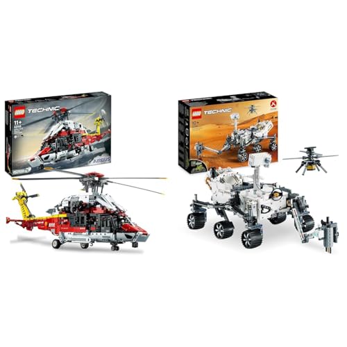 LEGO 42145 Technic Airbus H175 Rettungshubschrauber & 42158 Technic NASA Mars-Rover Perserverance Weltraum Spielzeug Set mit AR-App von LEGO