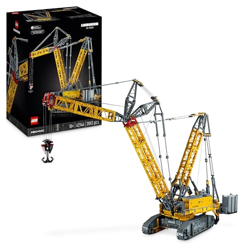 LEGO Technic Liebherr LR 13000 Raupenkran Set, ferngesteuertes Baufahrzeug-Modell mit Control+ App, Kran mit Windensystem und Wippausleger, Modellbausatz für Erwachsene, Geschenkidee 42146 von LEGO