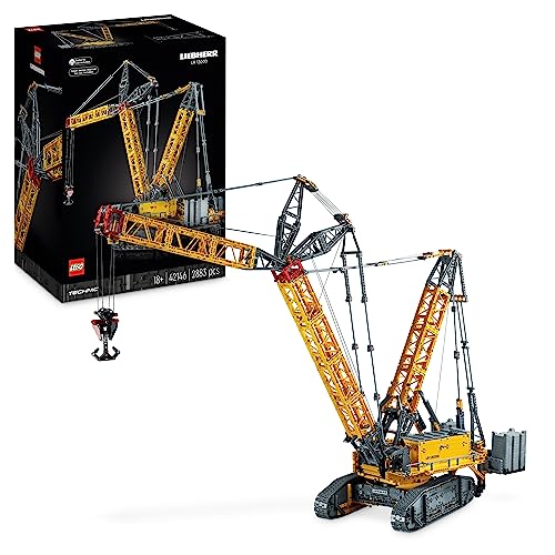 LEGO 42146 Technic Liebherr LR 13000 Raupenkran Set, Baue das ultimative ferngesteuerte Baufahrzeug-Modell mit Control+ App, Kran mit Windensystem und Wippausleger, großer Modellbausatz für Erwachsene von LEGO