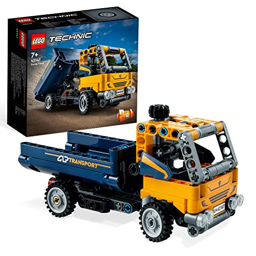 LEGO 42147 Technic Kipplaster Spielzeug, 2in1-Set mit Konstruktions-Modell und Bagger-Spielzeug, technisches Geschenk für Jungen und Mädchen ab 7 Jahre von LEGO