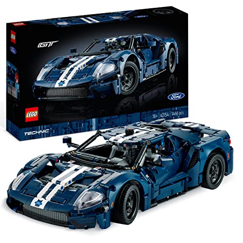 LEGO Technic Ford GT 2022 Auto-Modellbausatz für Erwachsene, Supercar im Maßstab 1:12 mit authentischen Merkmalen, fortschrittliches Sammlerset und Geschenk für Erwachsene 42154 von LEGO