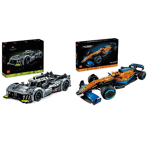 LEGO 42156 Technic Peugeot 9X8 24H Le Mans Hybrid Hypercar & 42141 Technic McLaren Formel 1 Rennwagen, Rennauto, Geschenkidee von LEGO