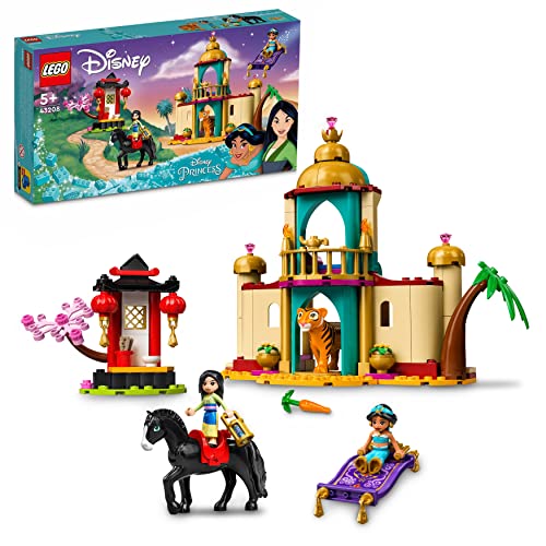 LEGO 43208 Disney Jasmins und Mulans Abenteuer, Prinzessinnen-Spielzeug zum Bauen mit Mini-Puppen, Pferde und Tiger-Figuren, Geschenk für Kinder, Mädchen und Jungen von LEGO