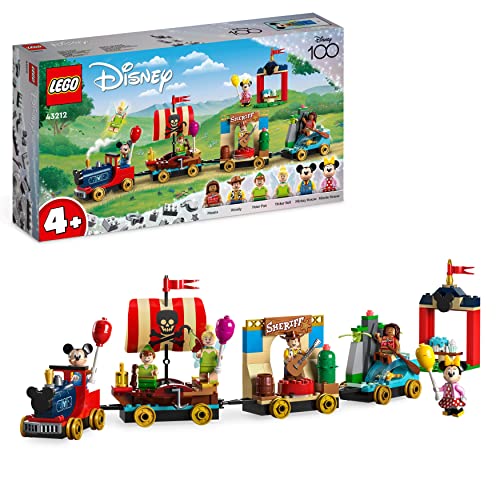 LEGO Disney: Disney Geburtstagszug Set mit Moana, Woody, Peter Pan und Tinker Bell Zug-Spielzeug plus Micky und Minnie Maus, für Kinder ab 4 Jahren, Disney's Serie zum 100. Geburtstag 43212 von LEGO