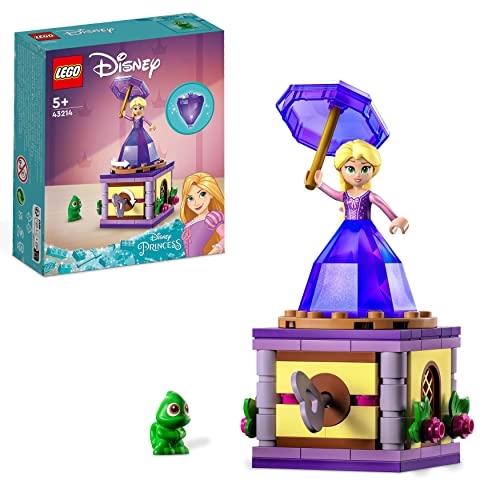 LEGO Disney Princess Rapunzel-Spieluhr, Prinzessinnen Spielzeug zum Bauen mit Rapunzel Mini-Puppe, Diamantkleid und Chamäleon Pascal für Kinder 43214 von LEGO