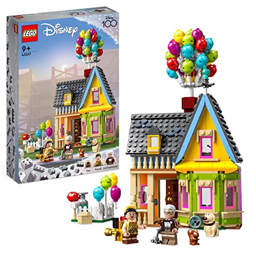 LEGO Disney and Pixar Carls Haus aus „Oben“, baubares Spielzeug mit Luftballons, Carl, Russell und Dug-Figuren, 100. Jubiläum-Set von Disney, ikonische Geschenk-Idee 43217 von LEGO
