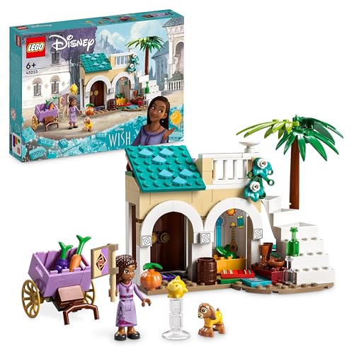 LEGO 43223 Disney Wish Asha in der Stadt Rosas, Wish-Film-Set mit Marktplatz, Asha-Minipuppe, Valentino als Spielzeug-Ziege und Stern-Figuren, Geschenk für Kinder ab 6 Jahren, Mädchen und Jungen von LEGO