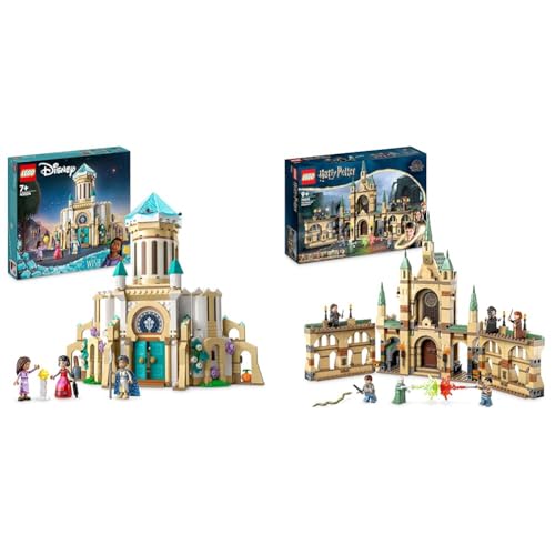 LEGO 43224 Disney Wish König Magnificos Schloss, Baubares Spielzeug aus dem Wish-Film mit Figuren & Harry Potter Der Kampf um Hogwarts von LEGO