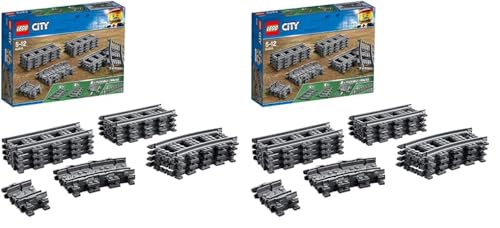 LEGO 60205 City Schienen, 20 Stück, Erweiterungsset für Kinder, Jungen und Mädchen, Spielzeug Set (Packung mit 2) von LEGO