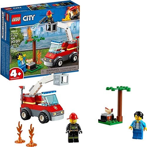 LEGO 60212 City Feuerwehr beim Grillfest, Bauset mit Feuerwehrauto-Spielzeug, Feuerwehrmann-Minifigur, Hot Dog und Grillzubehör, Feuerwehrfahrzeuge Bausets von LEGO