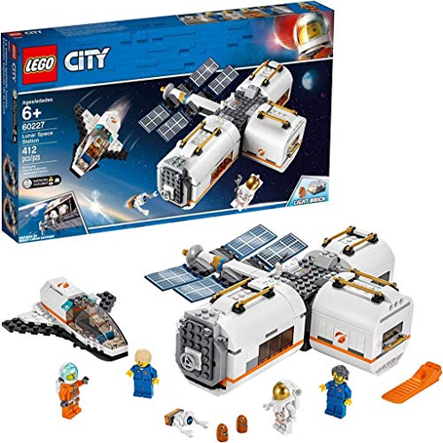 LEGO 60227 City Mond Raumstation, Raumschiff-Spielzeug für Kinder inspiriert von der NASA, Expedition zum Mars Serie von LEGO