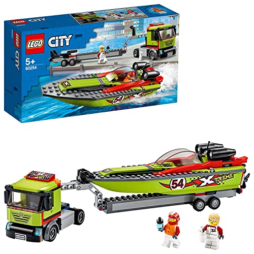 Lego 60254 City Great Vehicles Rennboot-Transporter von LEGO