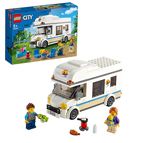 LEGO 60283 City Starke Fahrzeuge Ferien-Wohnmobil Spielzeug, Spielzeugauto Campingbus, Lernspielzeug, Geschenk für Jungen und Mädchen mit Minifiguren von LEGO