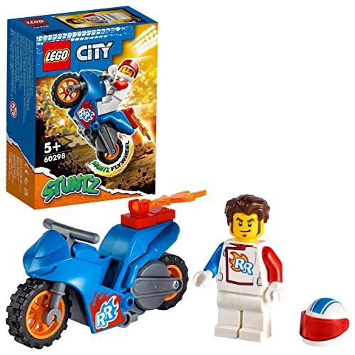 LEGO 60298 City Stuntz Raketen-Stuntbike, Set mit schwungradbetriebenem Motorrad und Rocket-Racer-Minifigur, Spielzeug für Jungen und Mädchen von LEGO