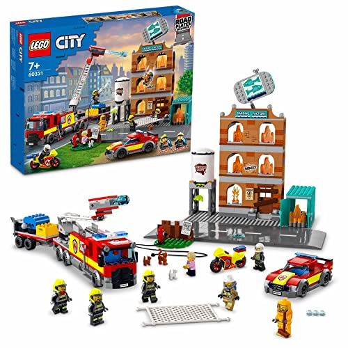 LEGO 60321 City Feuerwehreinsatz mit Löschtruppe, Feuerwehr-Spielzeug mit Feuerwehrauto und Minifiguren, Geschenkidee für Jungen und Mädchen ab 7 Jahren von LEGO