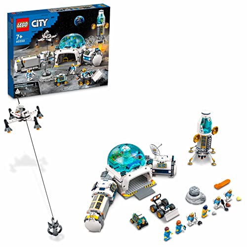 LEGO 60350 City Mond-Forschungsbasis, Weltraum-Spielzeug mit Lande-Rakete und Auto-Buggy NASA Serie mit Astronauten-Minifiguren, ab 7 Jahren von LEGO