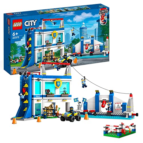 LEGO 60372 City Polizeischule Spielset mit Hindernisstrecke, Pferd-Figur, Spielzeug-Auto und 6 Minifiguren, für Kinder ab 6 Jahren von LEGO