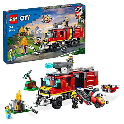 LEGO 60374 City Einsatzleitwagen der Feuerwehr, modernes Feuerwehrauto-Spielzeug mit Löschdrohnen, mit Figuren für Kinder LEGO 60374 City Einsatzleitwagen der Feuerwehr, modernes Feuerwehrauto-Spielzeug mit Löschdrohnen, mit Figuren für Kinder von LEGO