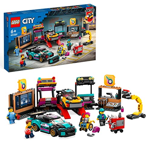 LEGO City Autowerkstatt, Mechaniker-Spielzeug-Werkstatt mit individuell gestaltbaren Spielzeugautos für Jungen und Mädchen ab 6 Jahren, Geschenkidee zum Geburtstag 60389 von LEGO